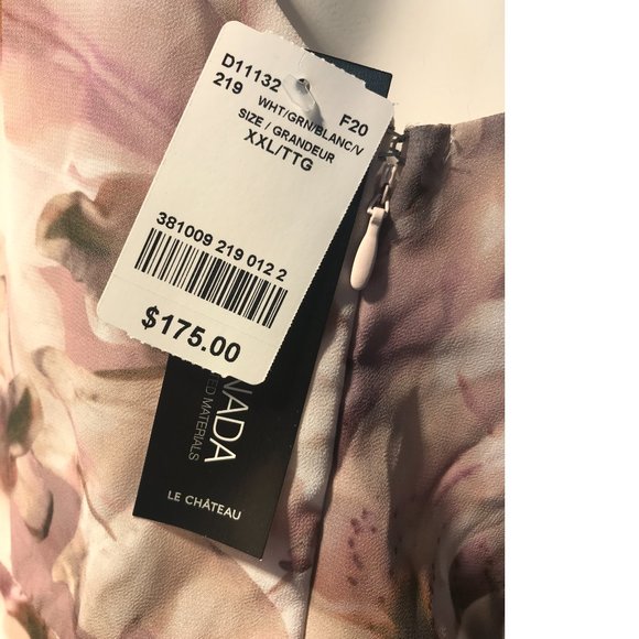Le Chateau PLUS SIZE Flowy Chiffon Lavender Purple White Ruffle Dress Floral NWT - Picture 13 of 13